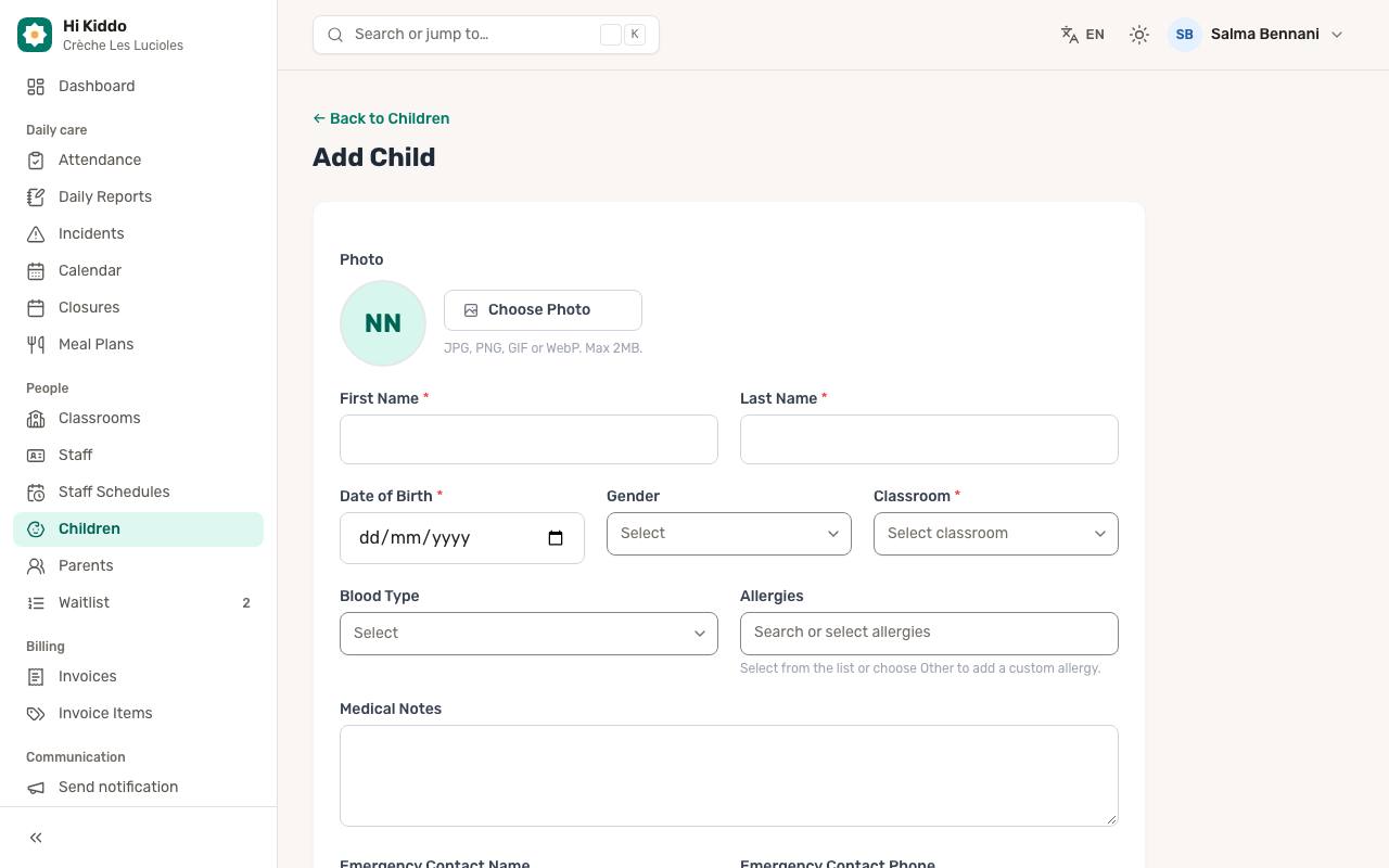 How to add a child
