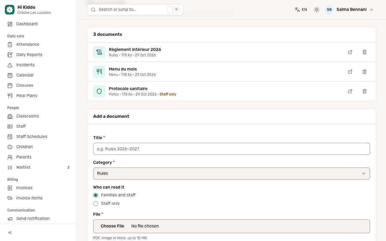 How to add a document