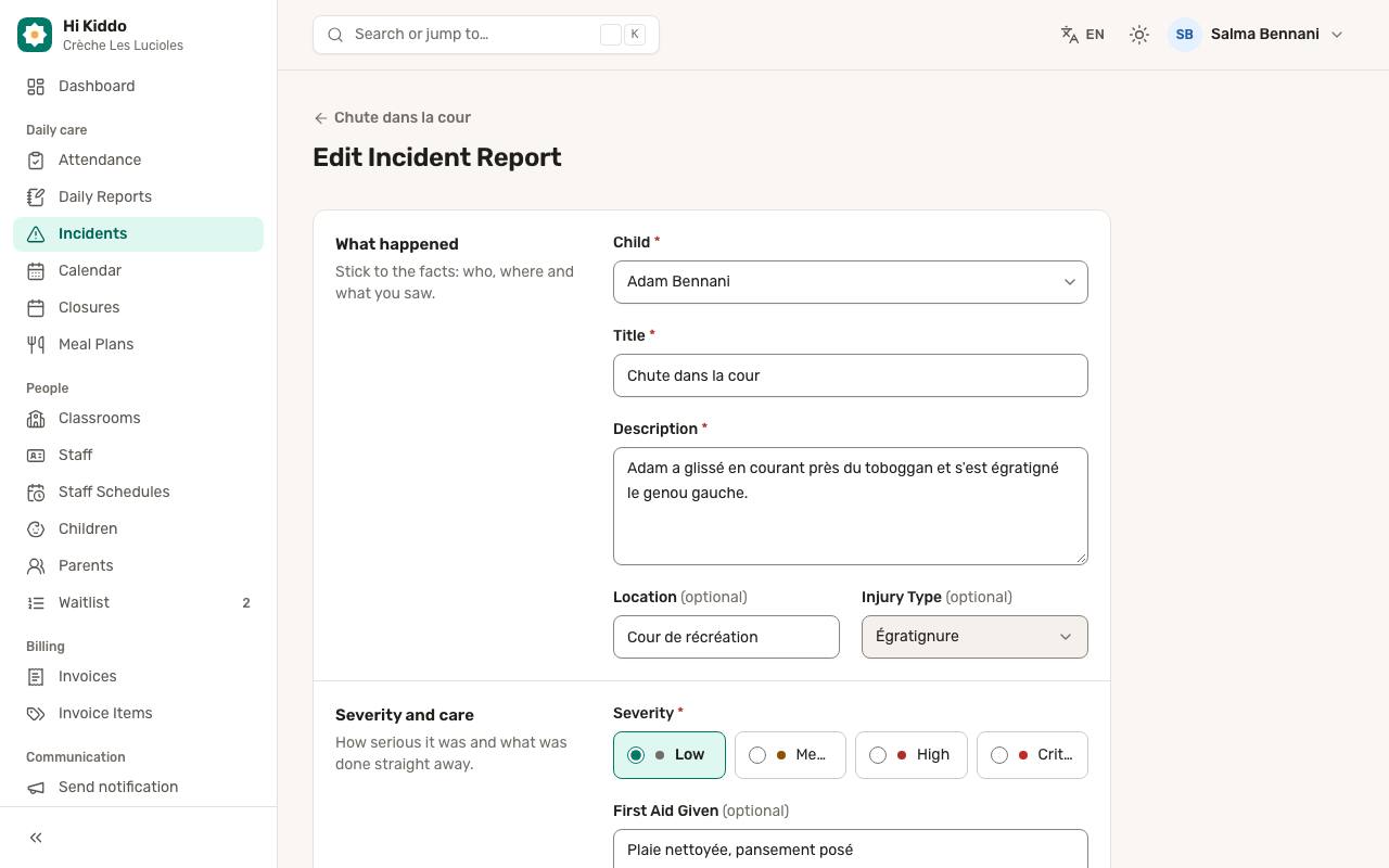 How to edit a report