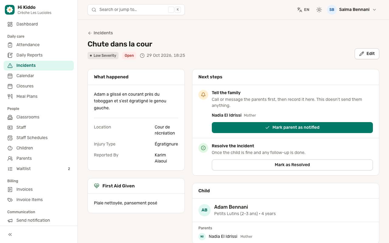 The report page