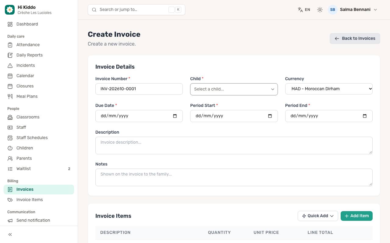 How to create an invoice