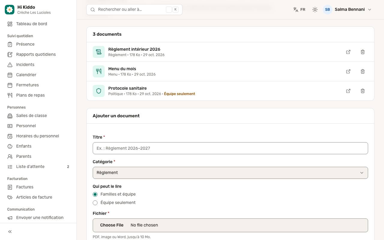 Comment ajouter un document