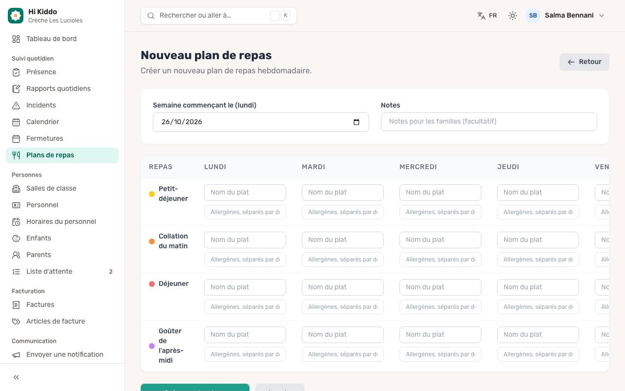 Comment créer un plan de repas