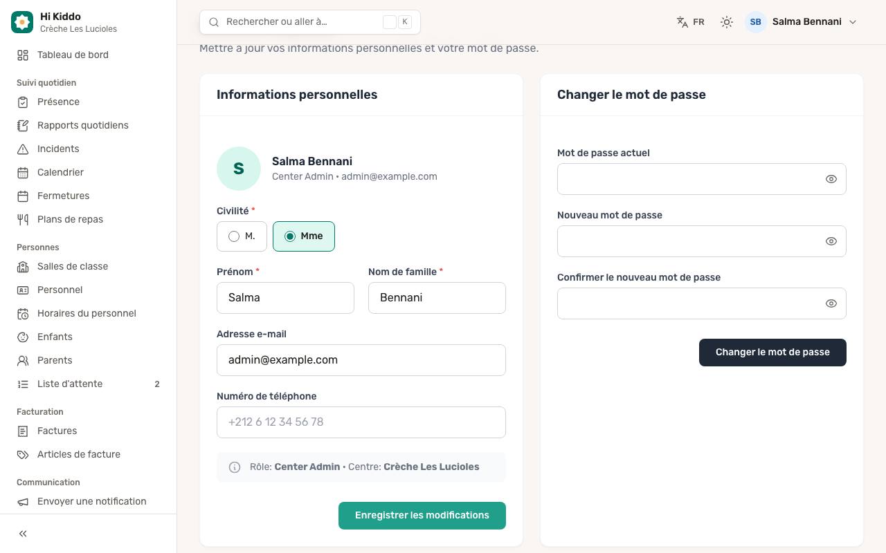 Comment changer votre mot de passe
